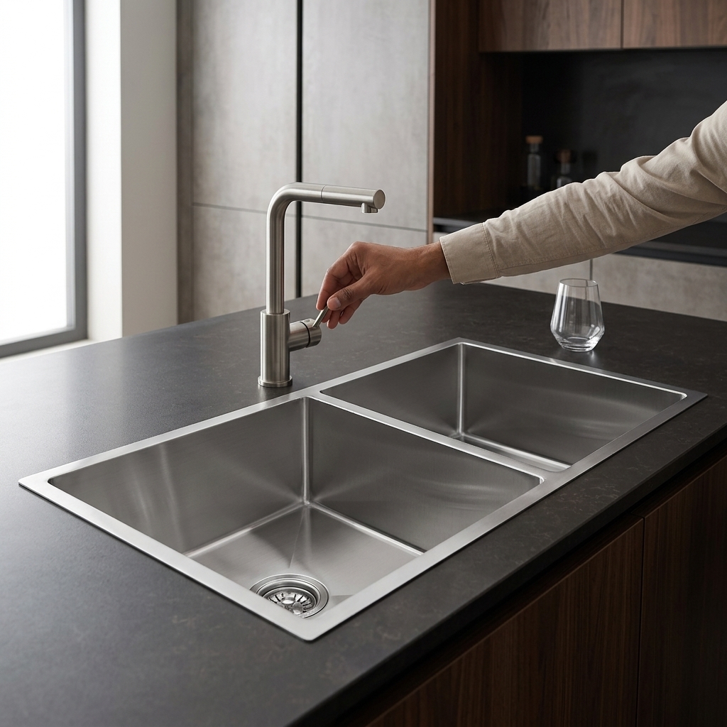 Stainless Steel Kitchen Sink (N01-814WA) thumbnail 3